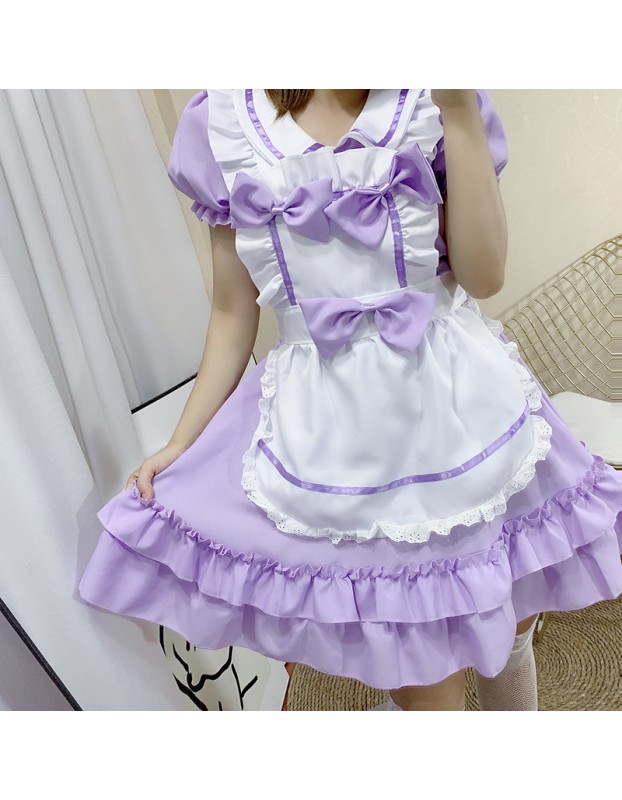 Lolita Maid Dress Anime Cosplay Costume Adult XH6235