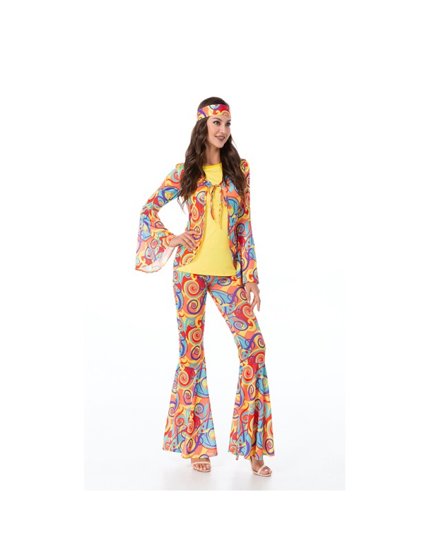 Suit Couple Disco Hippie Dance Performance Adult Costume MS1644 1645