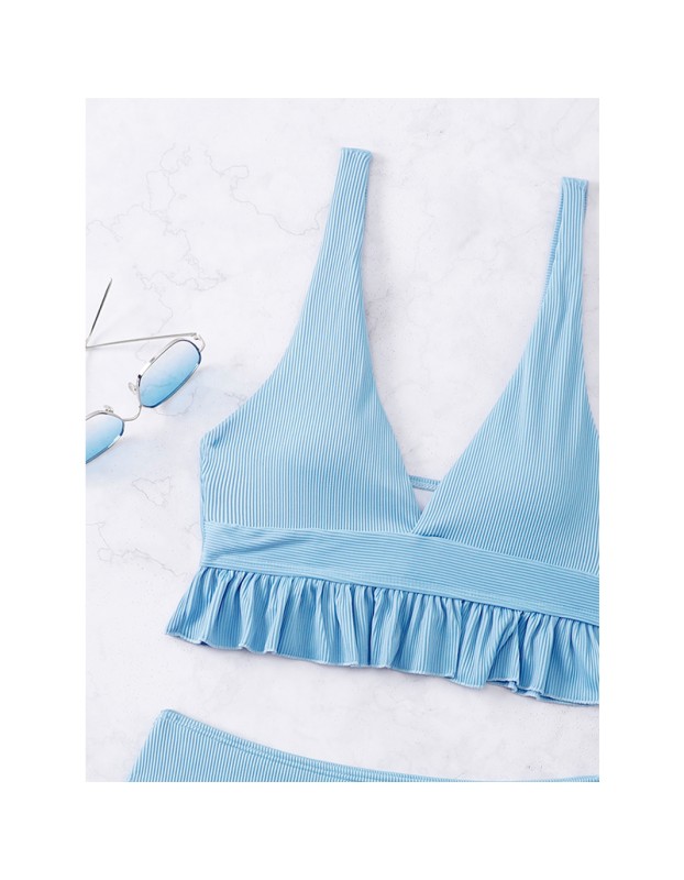 Hot Bikini Blue Tasseled Swimsuit  Lingerie Sexy Slim Fit Swimsuit A2211