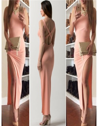 Adult Women Sexy Sleeveless Bodycon Maxi Dress M30034b