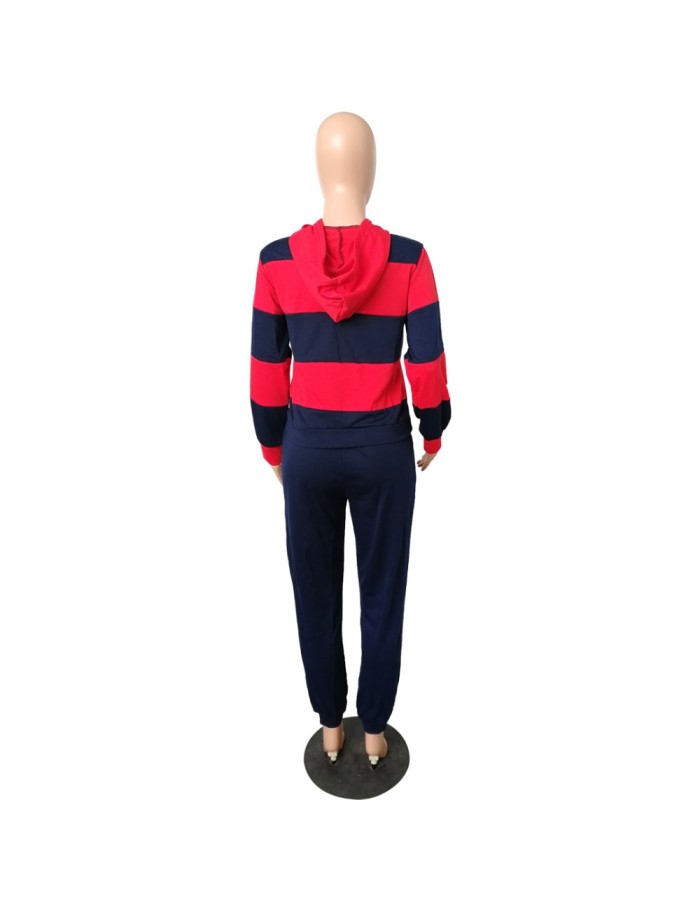Autumn Winter Thick and fluffy Hoodied Women's set Tracksuit m6005