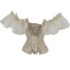 Sexy Off Shoulder Ruffles Sleeves Overbust Corset Top WK2276