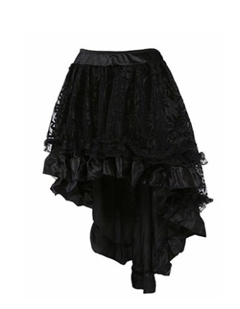 Summer Fashion Lace Pleated Solid Color Women Skirt Plus-Size M31673