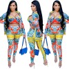 Milk Silk Women Sets Digital Printed Coat Vest Trousers Casual Suit X3690