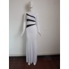 Black and White Patchwork Evening Dress M3960