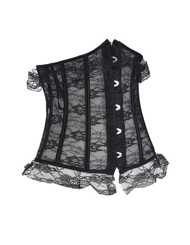 Black Sexy Floral Lace Underbust Corset M1830