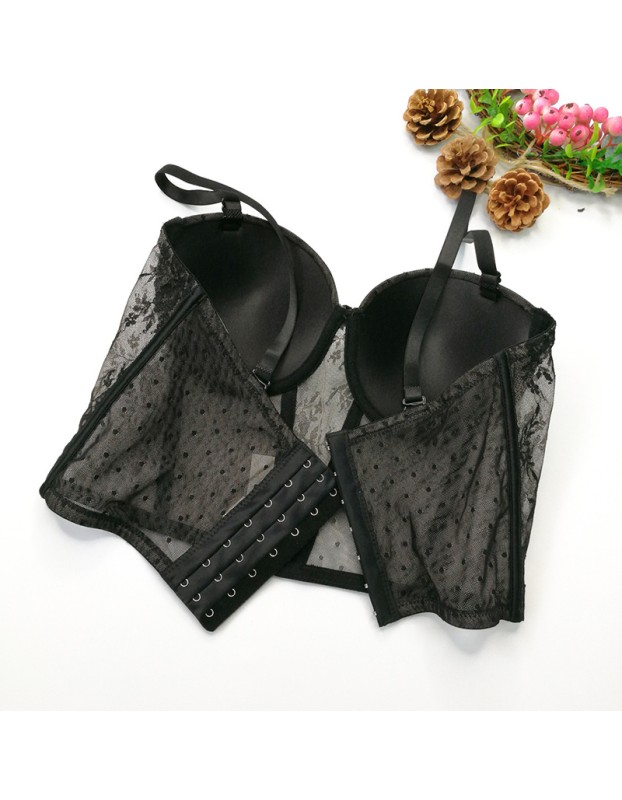 Chest Lace Mesh Gauze Perspective Costume Waist Top Sexy Vest KN8260