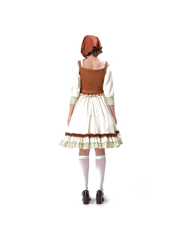 Adult Pastoral Cosplay Manor Farm Maid Costume Party Sexy Women Maid Dress YM8733