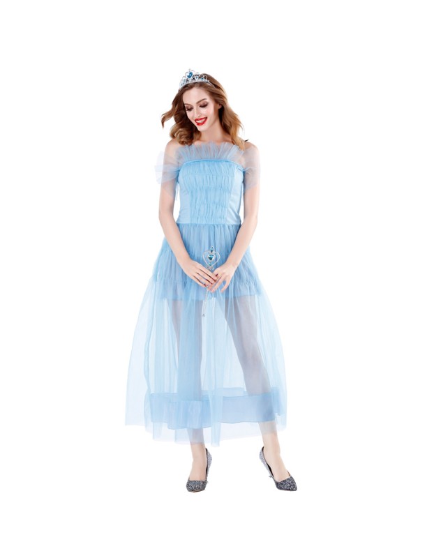 Halloween Cosplay Cinderella Princess Blue Dress M40689