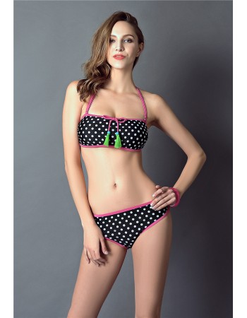Sweet girl white dot bikini M5353
