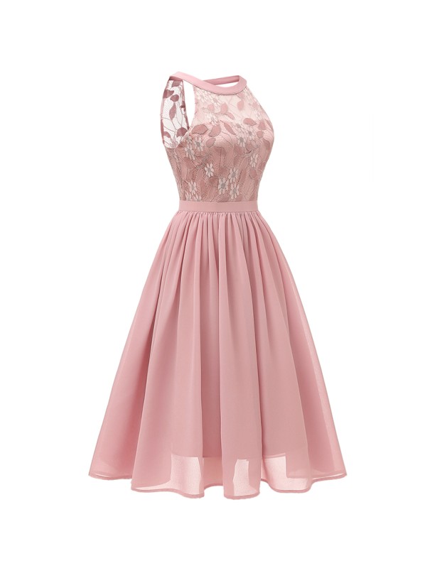 Elegant Wedding Chiffon Halter Women Party Summer Dress Casual CD1645