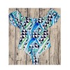 New style ruffle-shoulder  one piece colorful flower print swimwear 17076