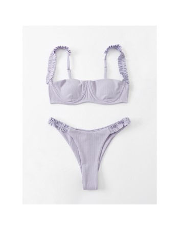 Plus Size Bra Beautiful Women Bikinis Set Sexy Lace Solid Color Swimsuit Set A2213