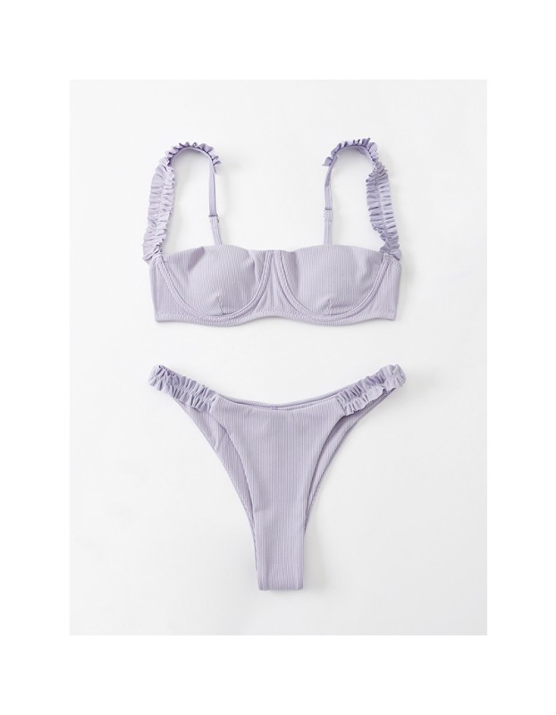Plus Size Bra Beautiful Women Bikinis Set Sexy Lace Solid Color Swimsuit Set A2213