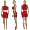 Sleeveless Tops Women Summer Mesh Two Piece Set M043