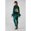 Sexy Jumpsuit Bandage V-neck long-sleeve Velvet sexy backless jumpsuit M8290