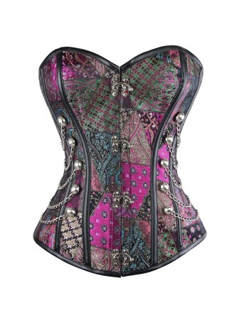 Steampunk Overbust Lace Up Steel Boned Corset  M1360