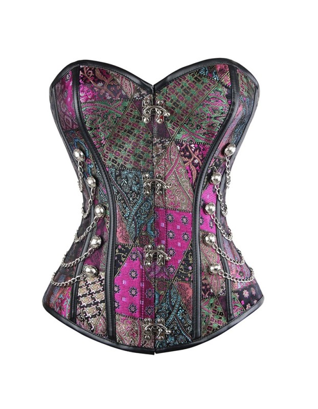 Steampunk Overbust Lace Up Steel Boned Corset  M1360