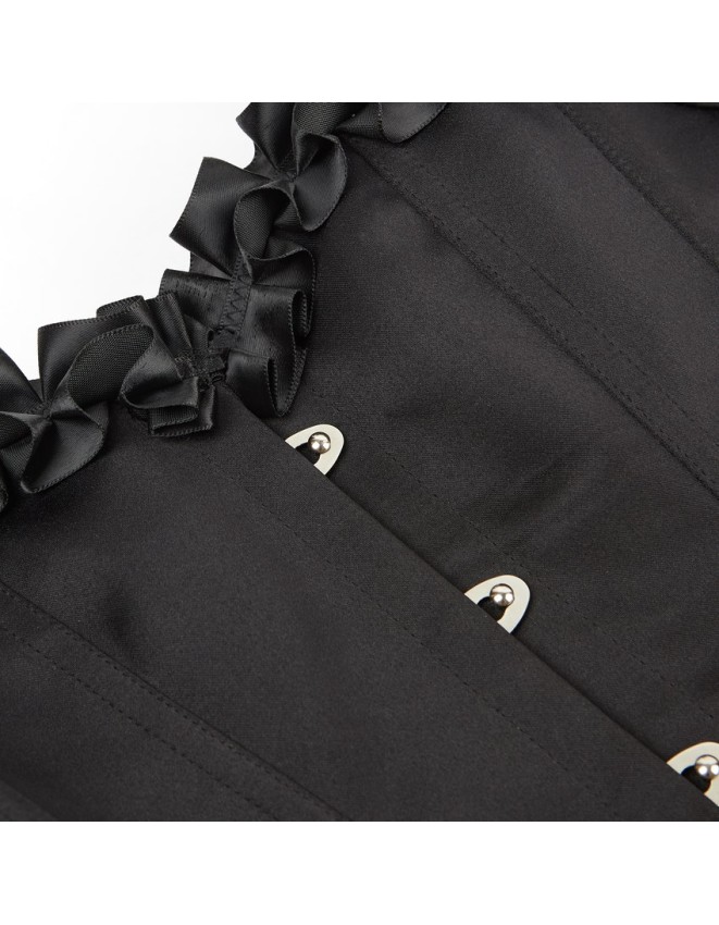 Black Sexy Ruffle Sleeves Lace-up Steampunk Victorian Overbust Corset Top WK2206