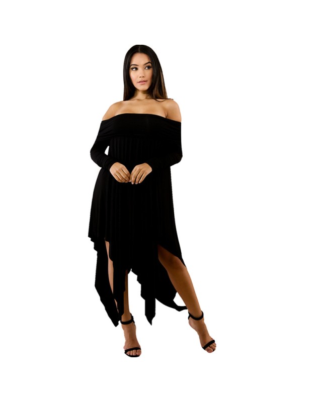 Summer Bohemian White Irregular Beach Dress 8206