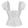 Black white elegant jacquard puff sleeve corset M1934