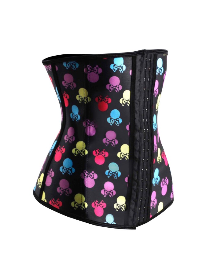 Women hot colorful print latex waist corsets M1303R