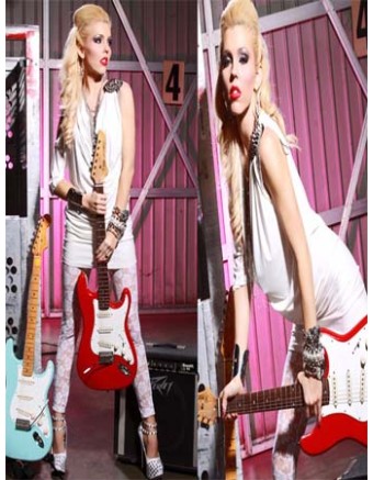 white loose and wrap hip sexy low-cut dress m3475c