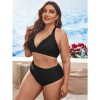 Black Sexy Women Bikini Set Print Swimsuit Two Piece Bikini For Fat Woman 499