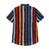 New Style Women Striped Thin Short Sleeved Cardigan Single-Breasted Shirt  5199