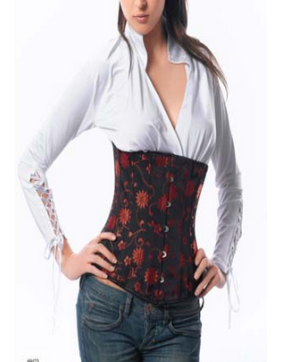Sexy satin flower corset M1696