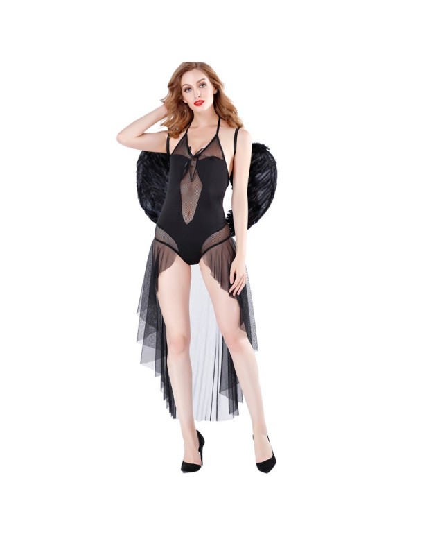 Black Mesh Sheer Sexy Angels Costume M40688