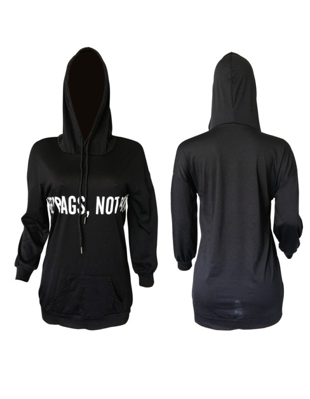 Letter Printed Women's Hoodies Pullover M8459