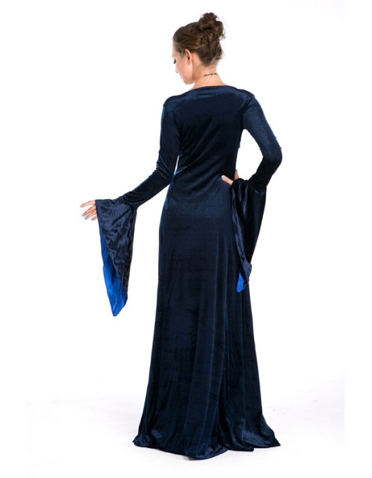 blue long sleeve empress ball dress m4846