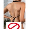 Sexy Women's Black Patent Leather Bracelet Game Outfit Jumpsuit YSF742