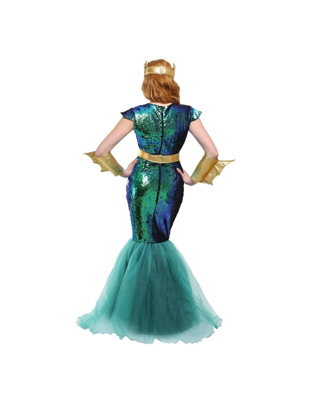 Ancient Greek Sea God Mermaid Dress Up Table Couples Stage Costumes SM20127