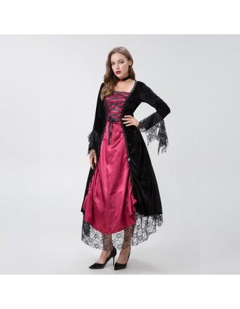 Halloween Gothic Court Robe Club Witch Cosplay Vampire Game Uniform YM8715