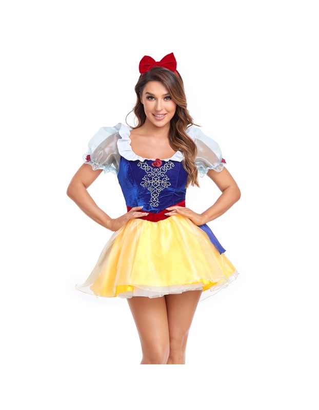 Adult Snow White Cosplay Christmas Halloween Princess Performance Dress DL2043