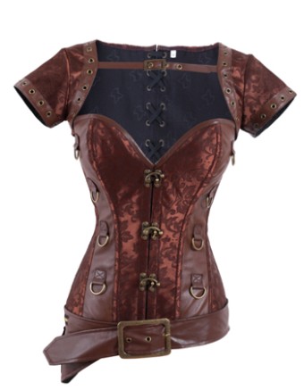 Women Corselet Gothic Brown Punk Corset M1369