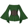 Women's Renaissance Long Sleeved Pleated Waist Bohemian Pirate Shirt Belt SM3024