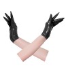 European and American Short High Elastic Bright Leather PU Gloves 68323