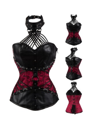 S-6XL Sexy Steampunk Halter Steel Boned Corsets M1407