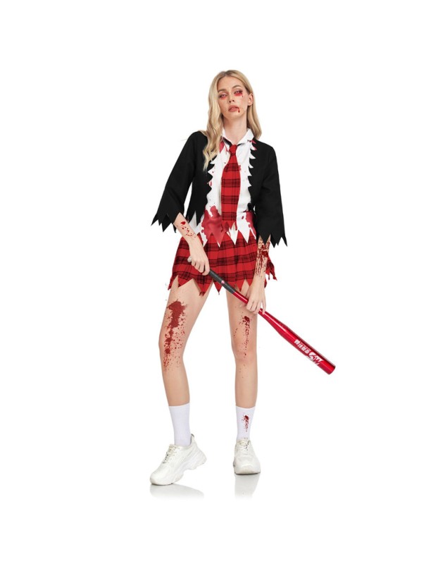 Horror Campus Zombie Cosplay Halloween Costume Bloody School Uniform Dress Up