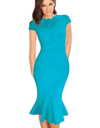 Elegant Office Cocktail Midi Bodycon Dress M30182