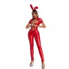 Sexy Bunny Girl Pvc Leather Bodysuit One Piece Shiny Jumpsuit XX680392