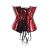 Sexy Women Bright Metallic Leather Front Lace-up Steampunk Corsets WK2304a