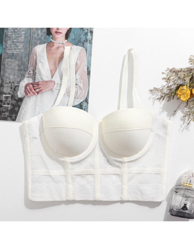 Sports Bra Mesh Yarn Underwire Fishbone Suspender Breathable Underwear KN8594