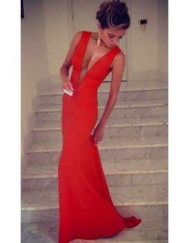 Sexy Red Maxi Dress M3982d