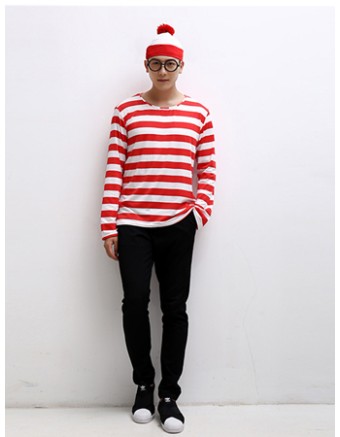 Casual  lovely red and white clothes M40303