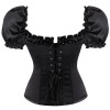 Black Sexy Ruffle Sleeves Lace-up Steampunk Victorian Overbust Corset Top WK2206