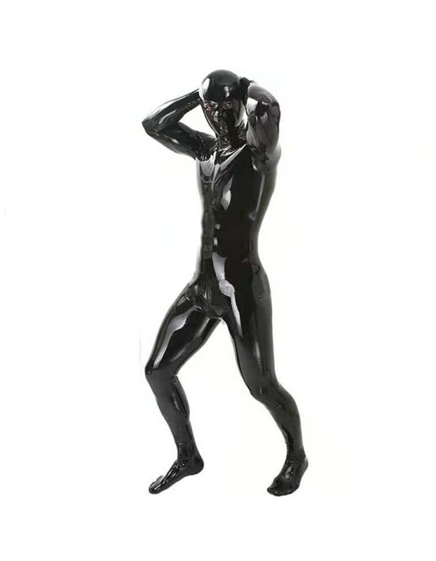 Wetlook Full Body Mens Sexy Latex Catsuit Pvc Bodysuit Stretchy Sheath Zentai XX6819